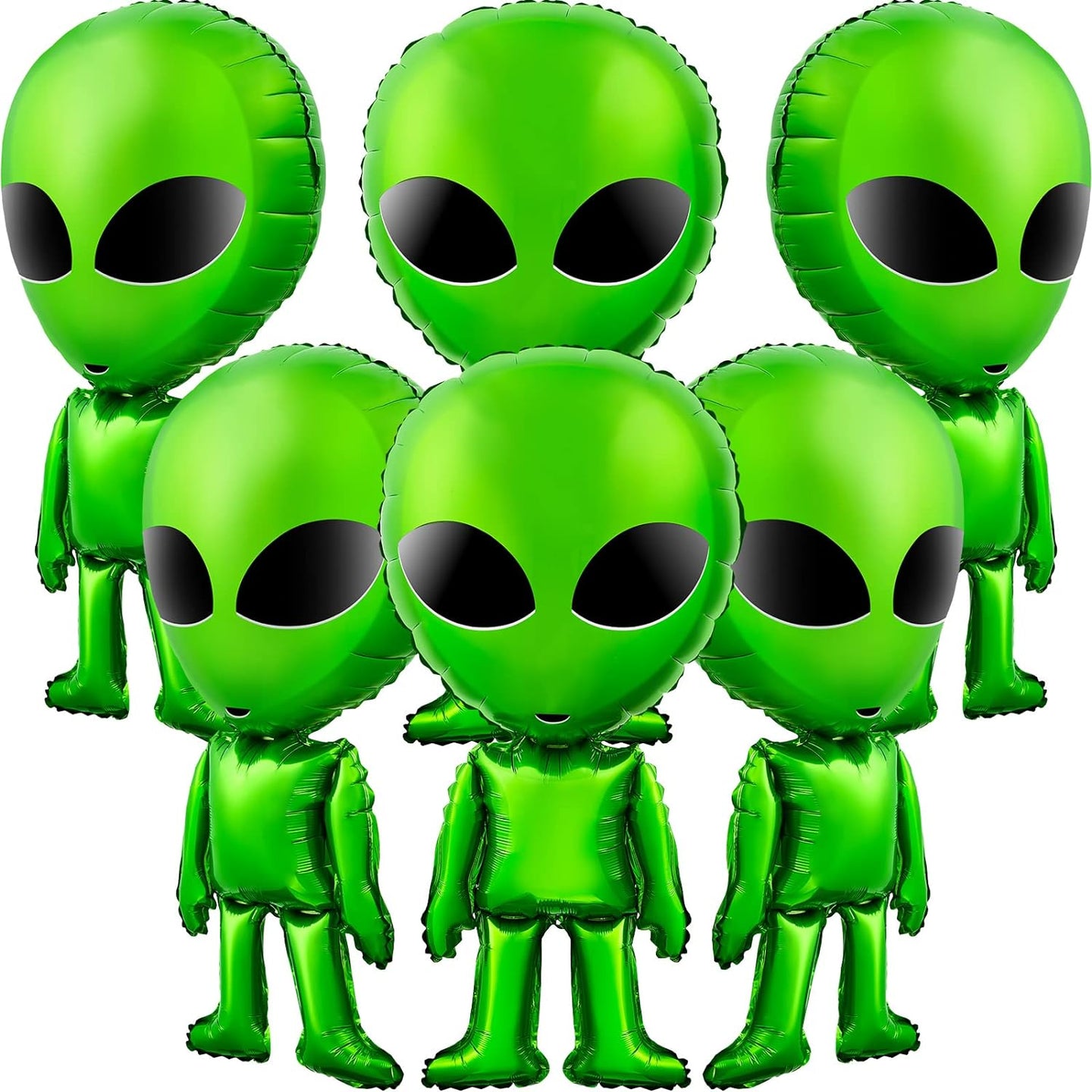 6 Pcs Large Alien Balloons Green Inflatable Alien Prop Space Alien Birthday Party Supplies for Alien Party Halloween Party Backdrop Home Decorations 31.5 Inch