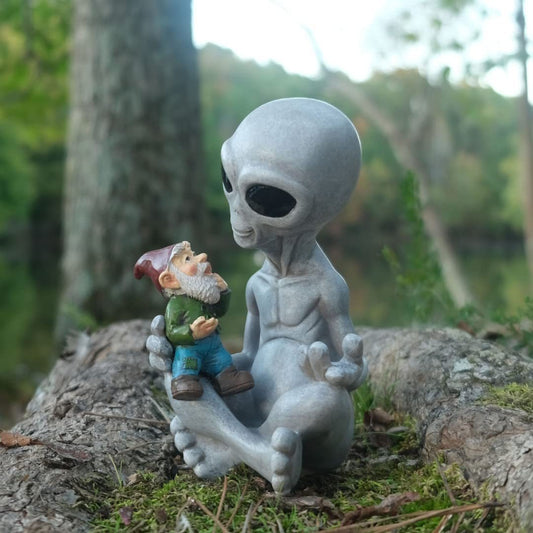 Alien and Dwarf Garden Statue