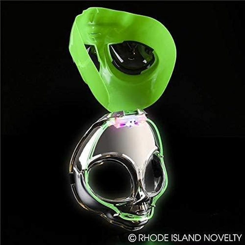 8 Inch Light-Up Flip Green Alien Mask, One per Order