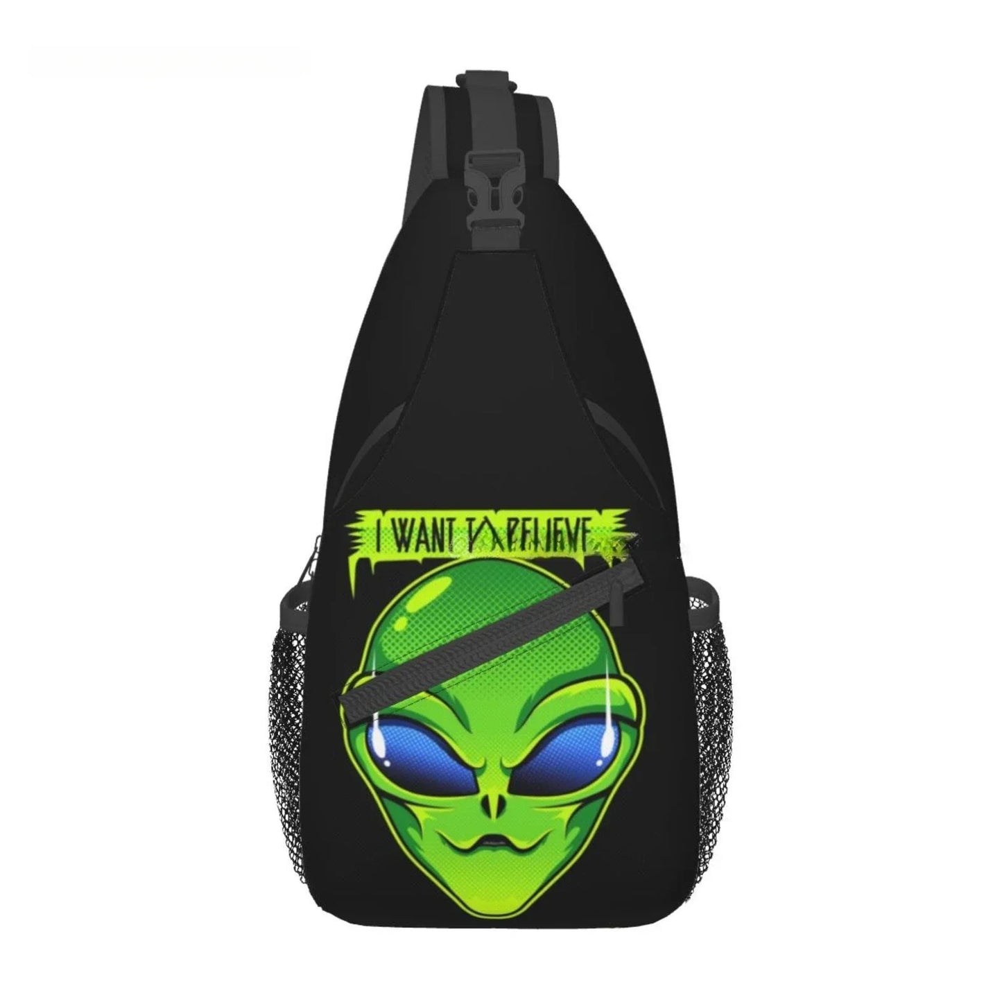 Eye- Catching Alien Sling Backpack 