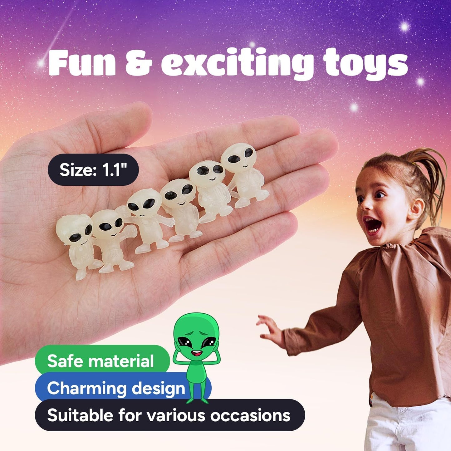 Product Title: Glow in The Dark Alien Toys - 25/50/100 Pack