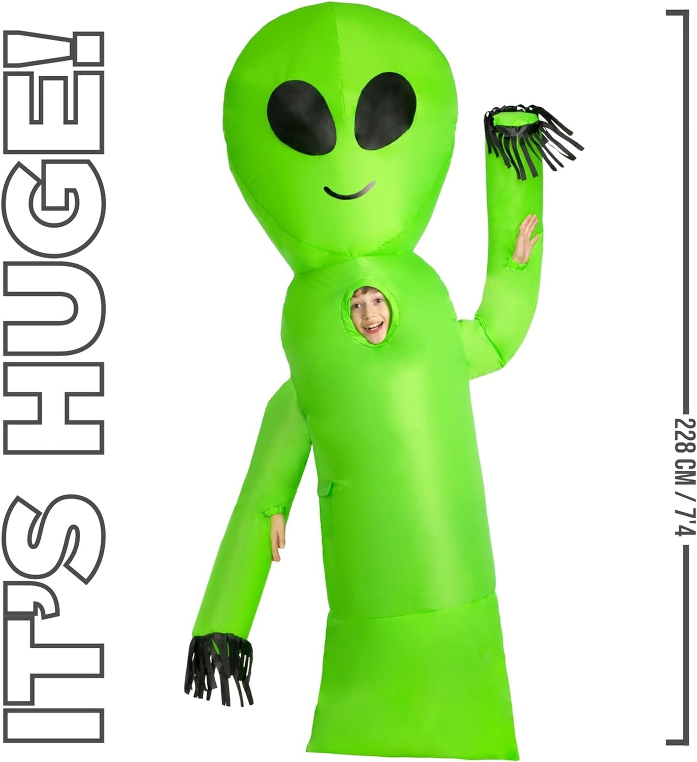 Child Inflatable Alien Costume Kids, Blow up Alien Costume for Kids, Green Alien Suit Kids