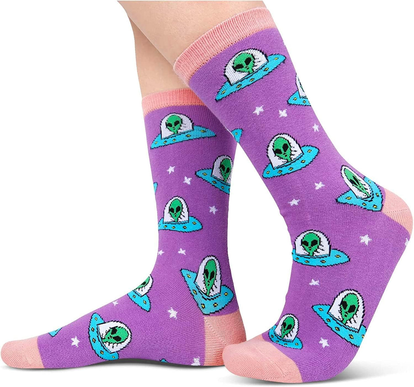 Funny Bumble Bee Socks Reading Socks Dental Teeth Alien Socks for Women, Animal Lover Gifts