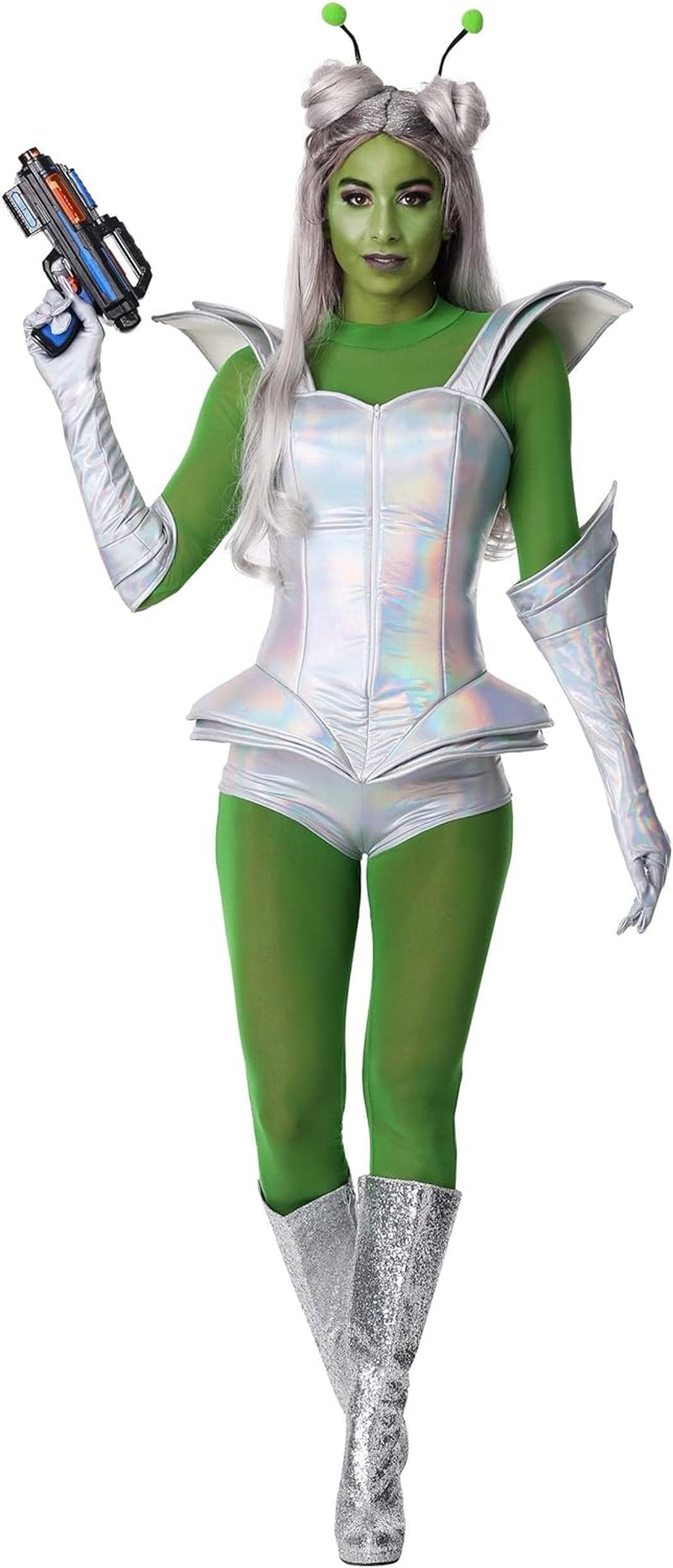 Adult Galatic Alien Babe-Extraterrestrial Halloween Outfit for Women, Prismatic Attire