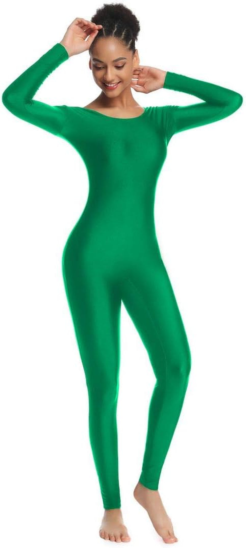 Women'S Long Sleeve Unitard Dance Costume Spandex Full Body Suits