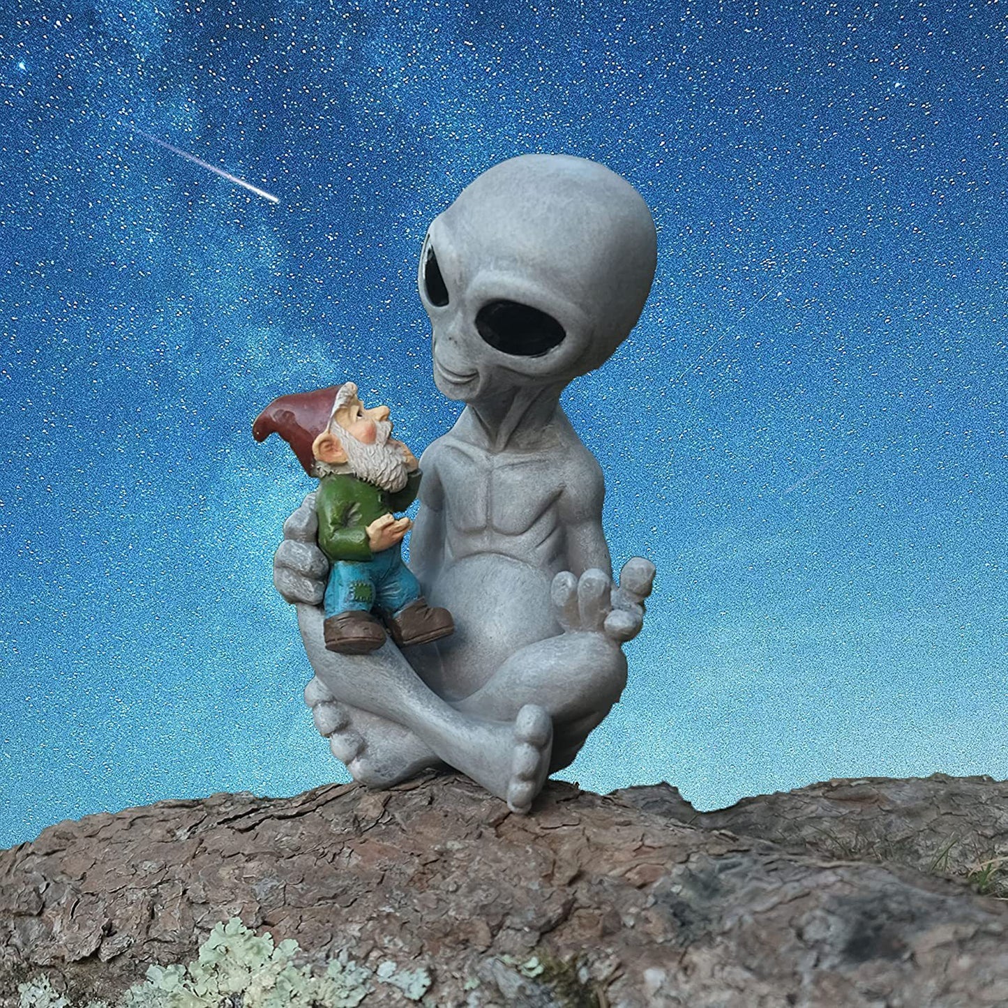 Alien and Dwarf Garden Statue