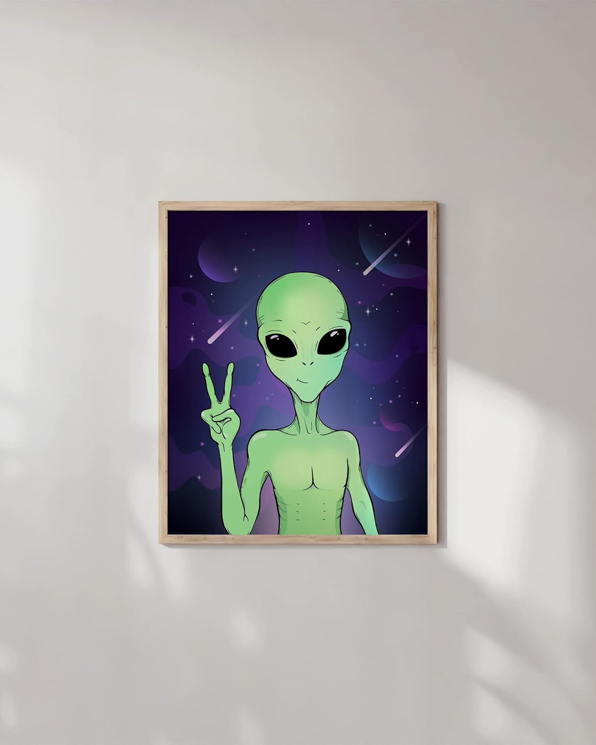 Trippy Alien Poster & Alien Decor - Edgy Posters Trippy Wall Posters Alien Wall Decor & Trippy Posters for Room Aesthetic Trippy Posters for Stoners UNFRAMED 12"X16"