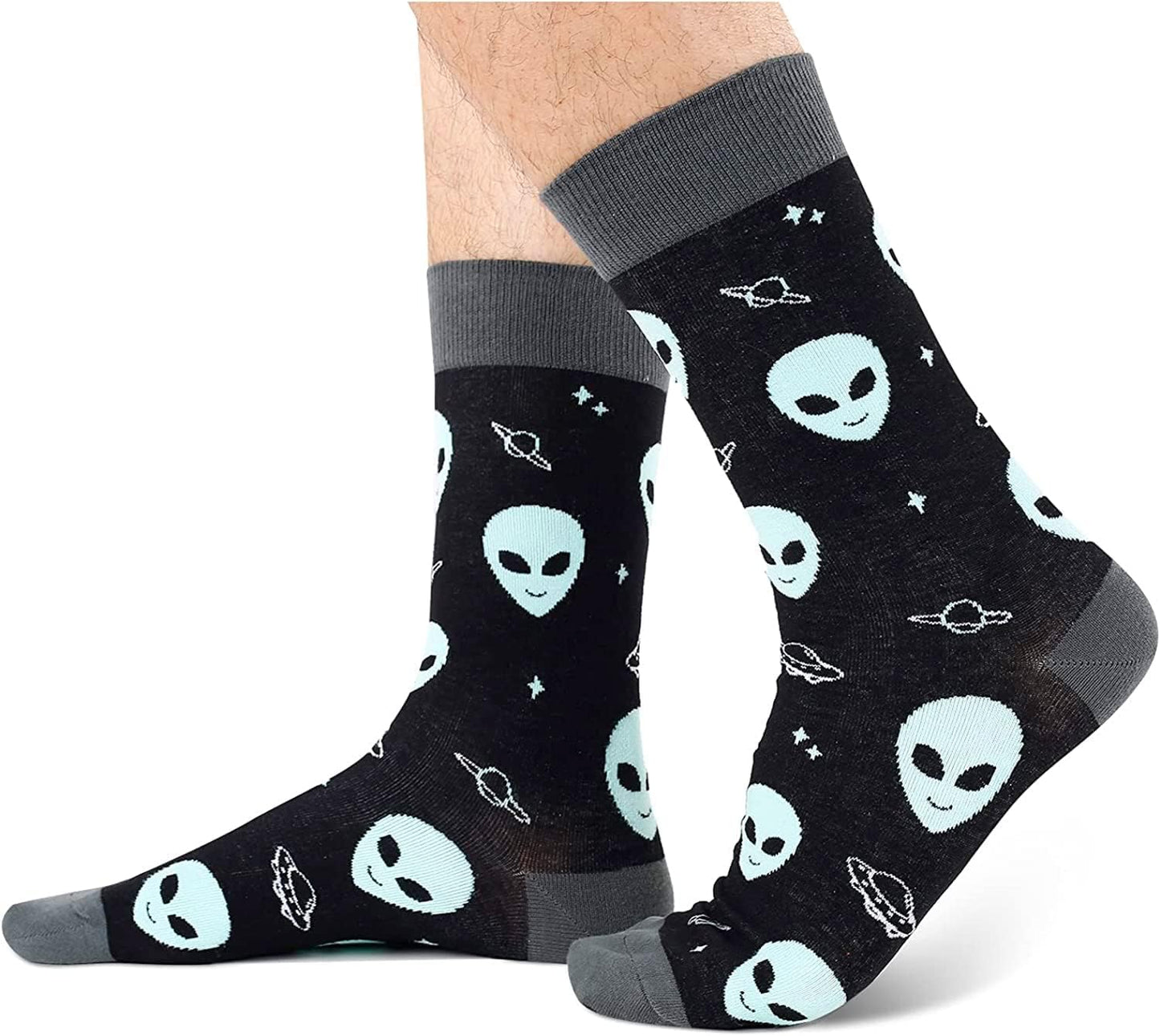 Funny Alien Socks Space Socks for Men Crazy Socks, Weird Socks Astronomy Gifts Space Gifts, Trippy Socks Ufo Socks Weird Gifts Alien Gifts for Men