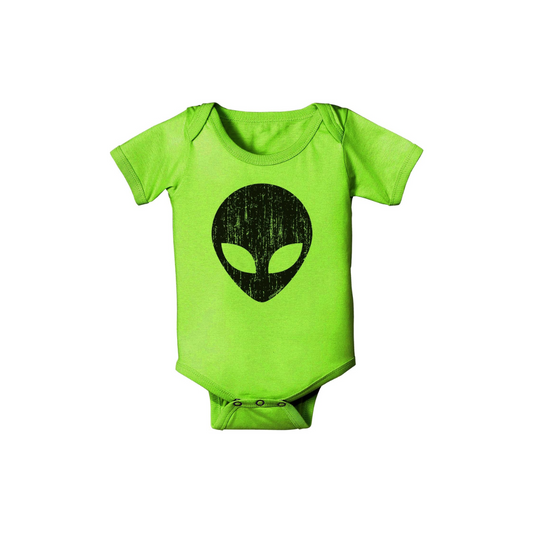 Alien Face Baby Romper - Lime