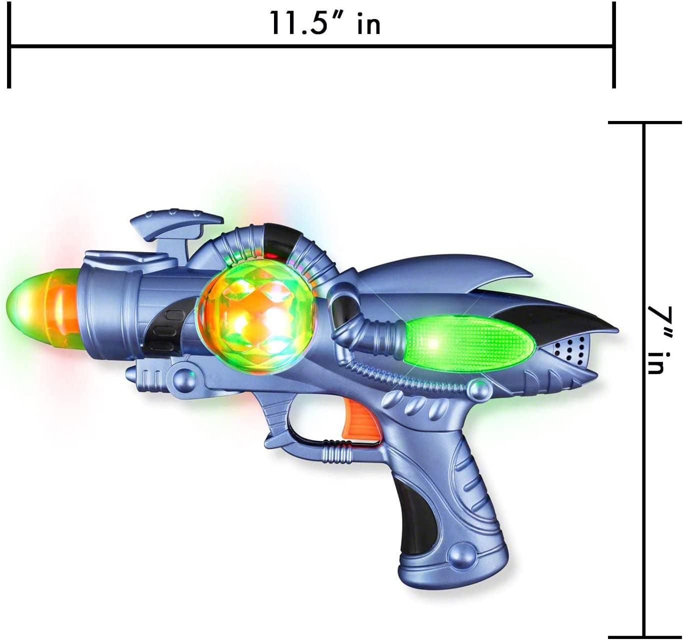 Electric Toy Space Gun, Galactic Infinity Alien Blaster Pistol for Kids Pretend Play with Flashing LED Lights and Blasting Laser FX Sounds (Style 1)