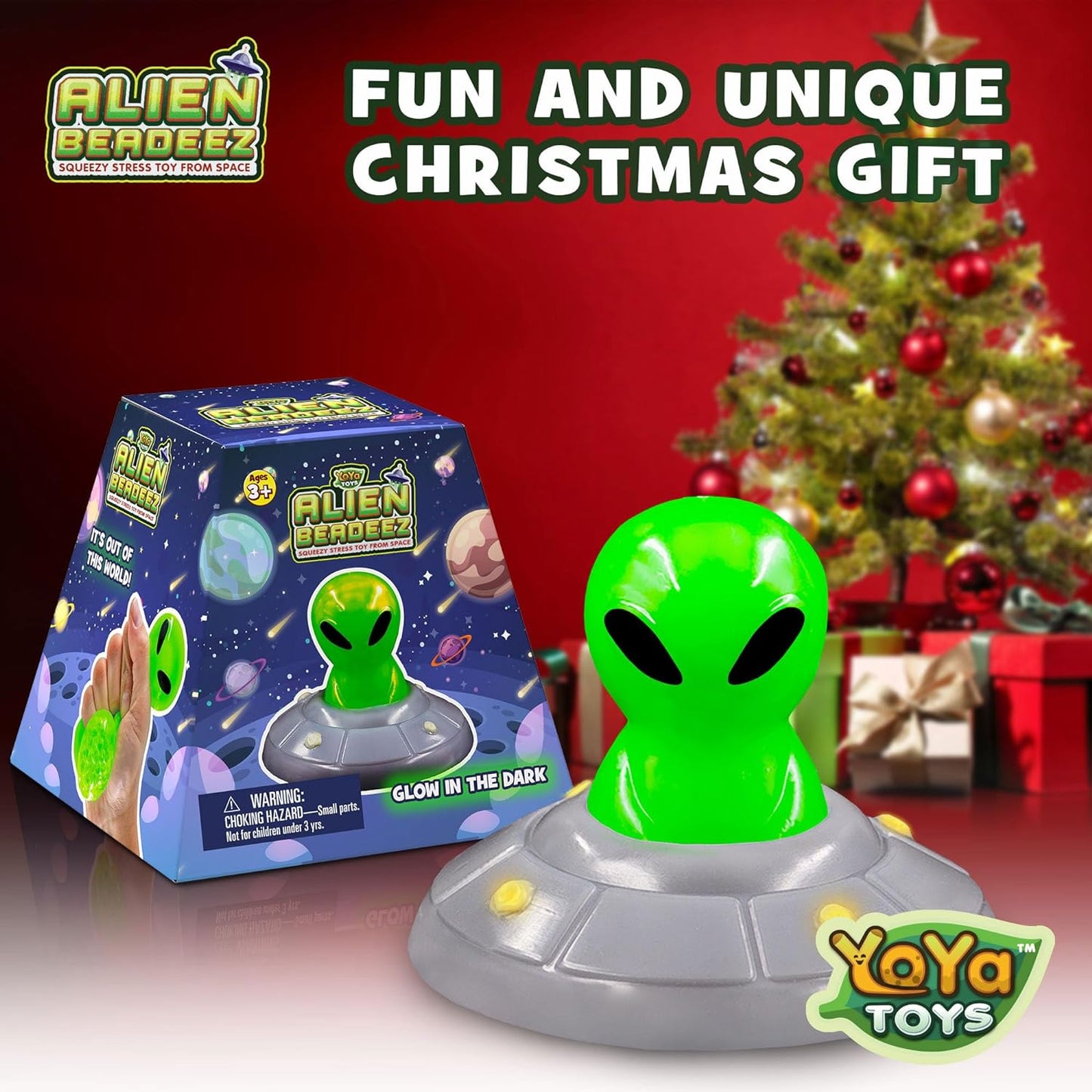 Alien Squisheez Set - Fidget Toy Stress Ball - Colorful Soft Squishy - Mental Stimulation, Clarity & Focus Tool - Fun for Any Age