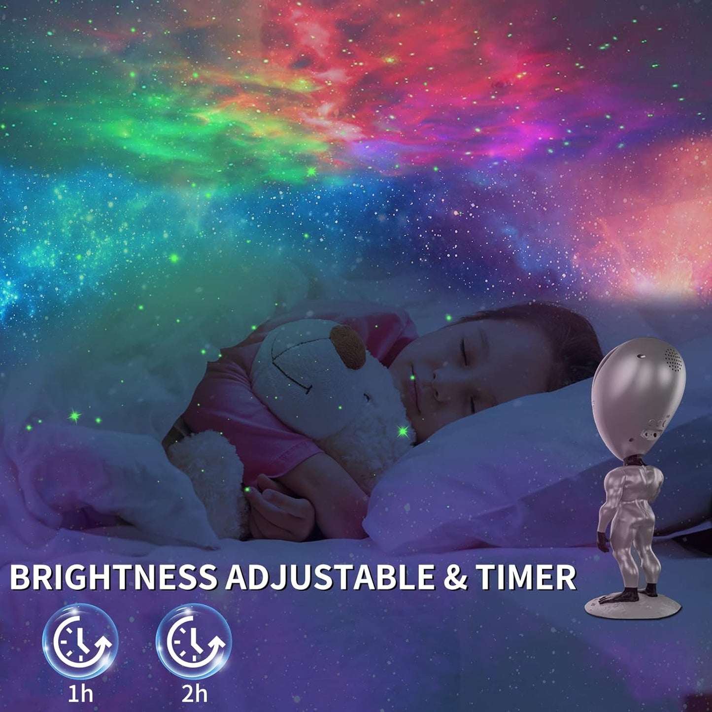 Star Projector, Aliens Galaxy Projector for Bedroom, Starry Nebula LED Lamp with Timer and Remote, Aliensun Night Light Projector for Kids Adults Gaming Room, Home Theater and Room Decor