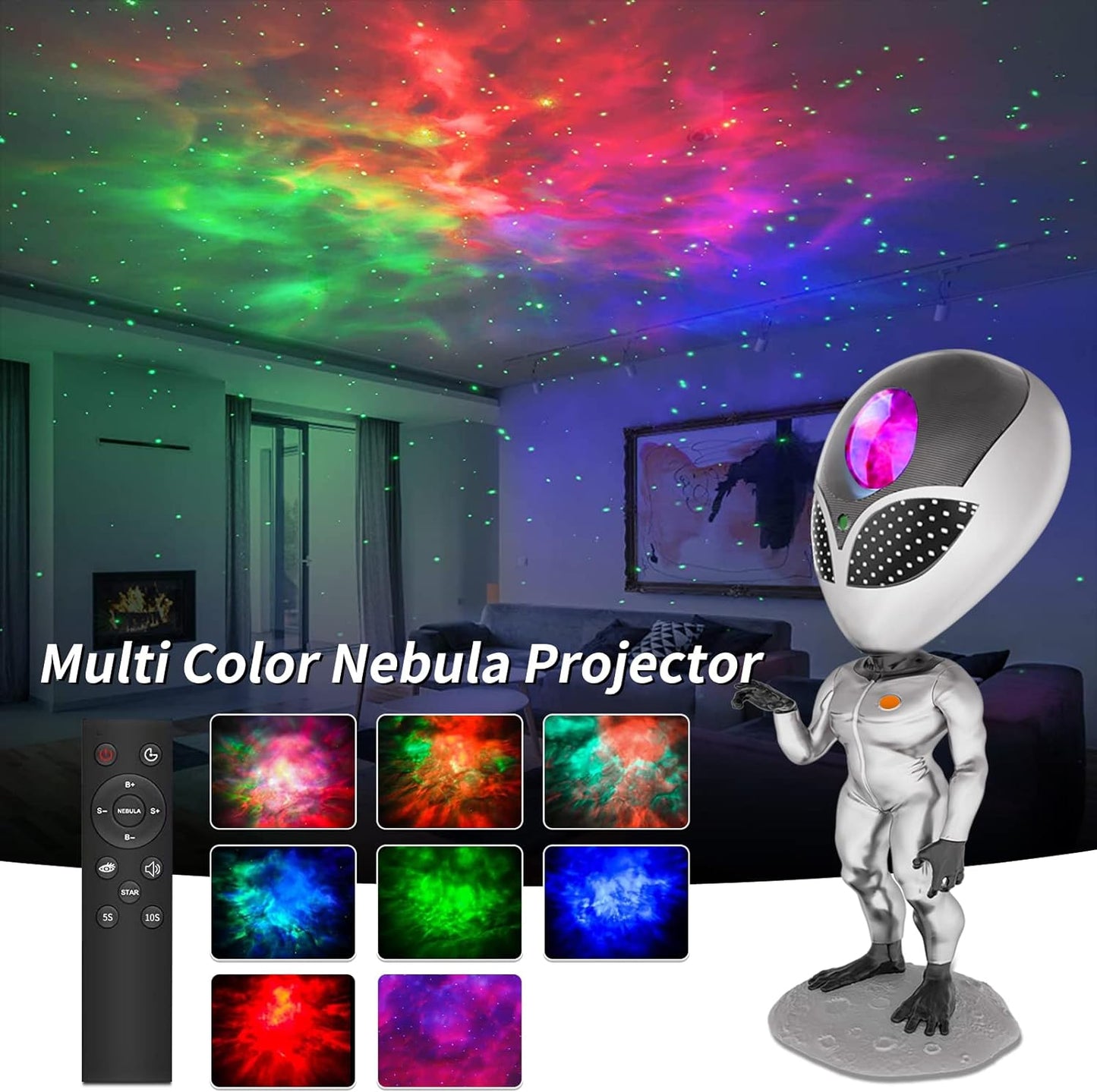 Star Projector, Aliens Galaxy Projector for Bedroom, Starry Nebula LED Lamp with Timer and Remote, Aliensun Night Light Projector for Kids Adults Gaming Room, Home Theater and Room Decor