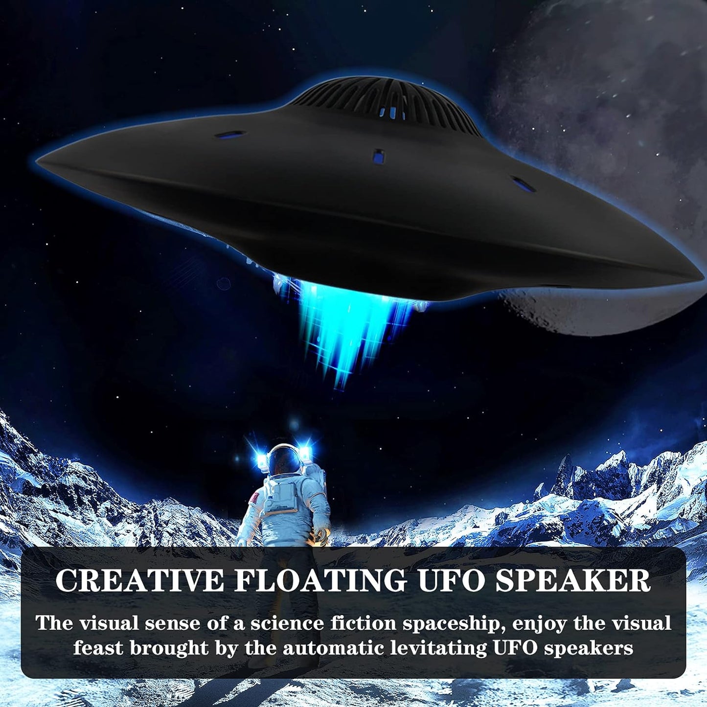 Magnetic Levitating Bluetooth Speaker, Levitating UFO Speakers with LED Lights, 360 Degree Rotation,Wireless Floating Speakers for Home Office Decor Cool Tech Gadgets,Creative Gifts