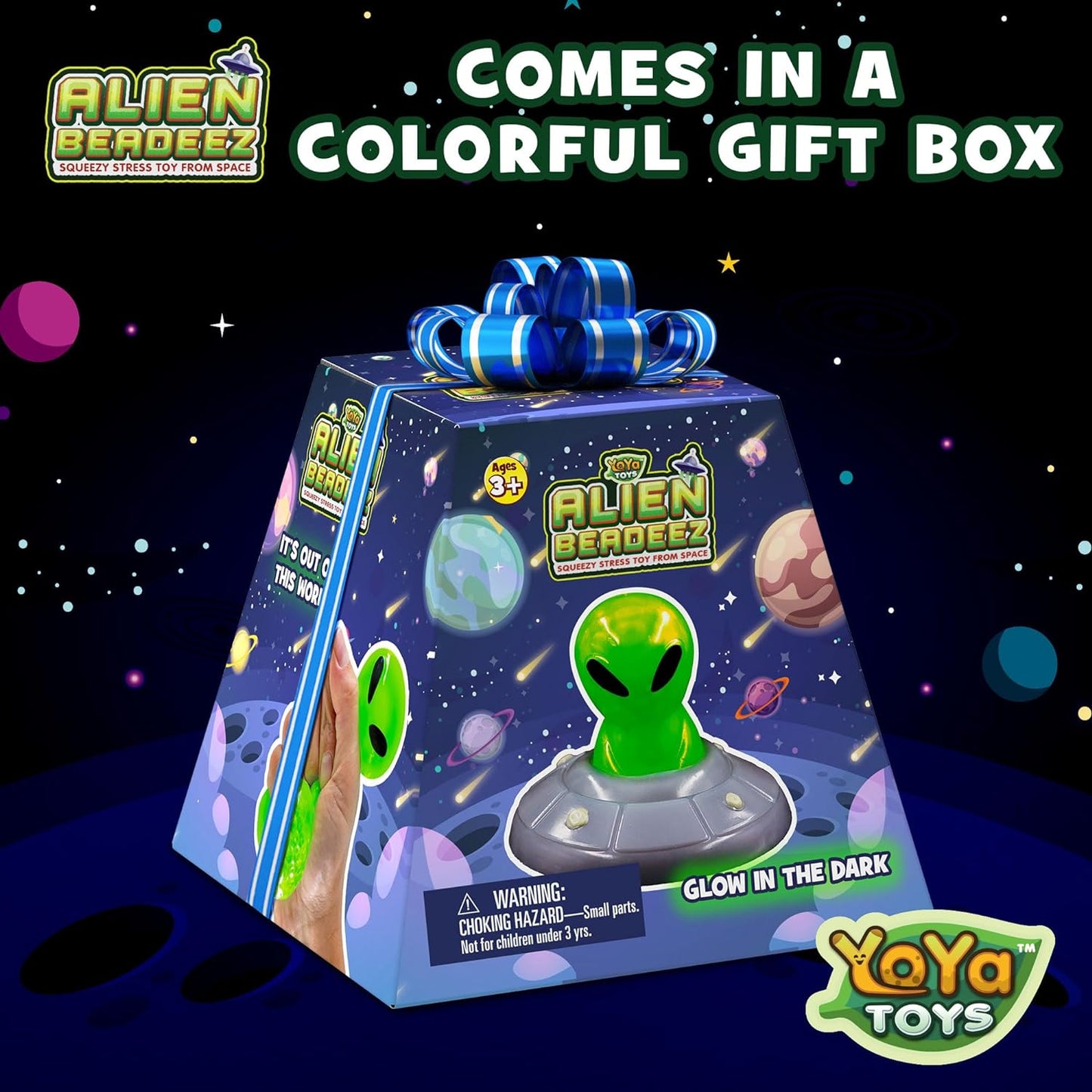 Alien Squisheez Set - Fidget Toy Stress Ball - Colorful Soft Squishy - Mental Stimulation, Clarity & Focus Tool - Fun for Any Age