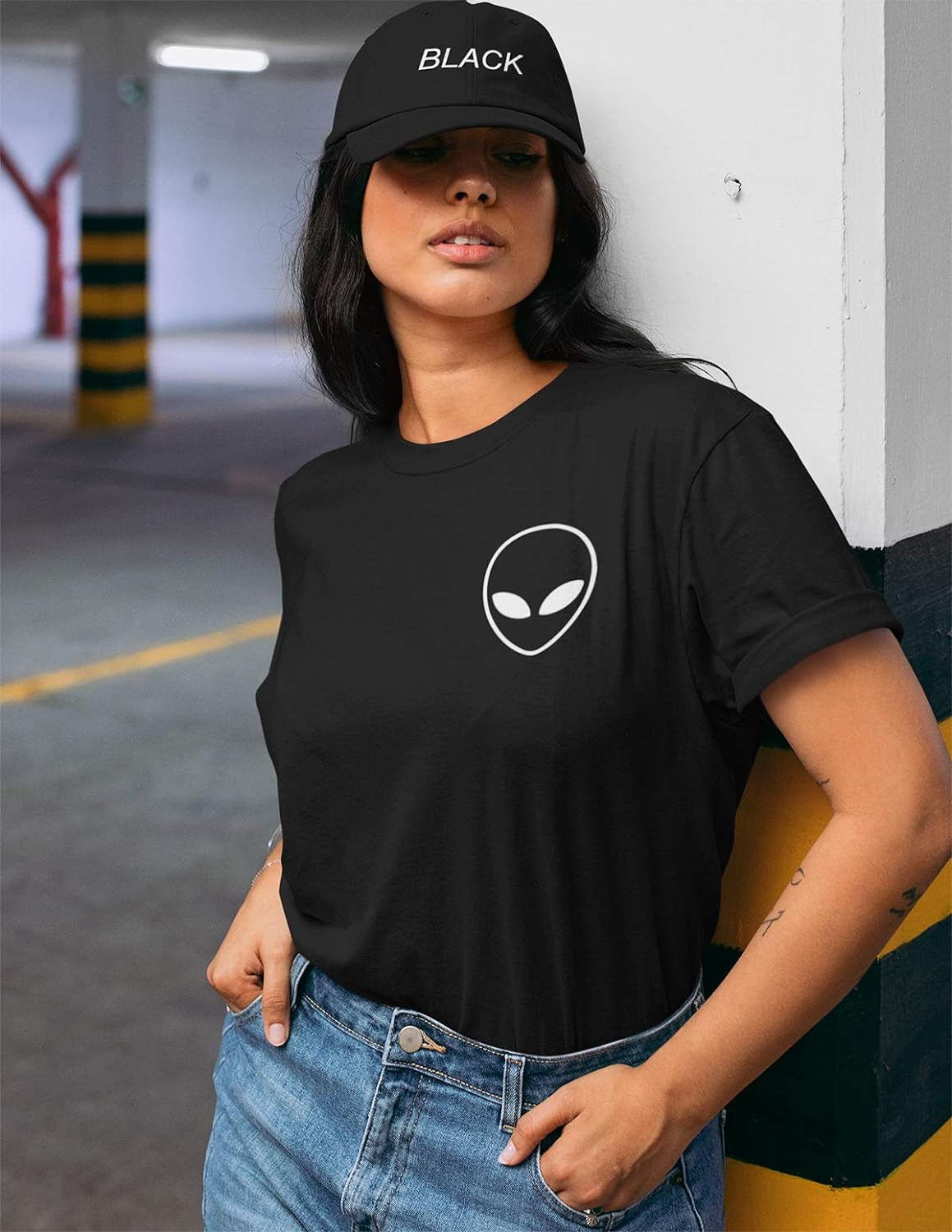 Men Women Funny Graphic UFO Alien T Shirt