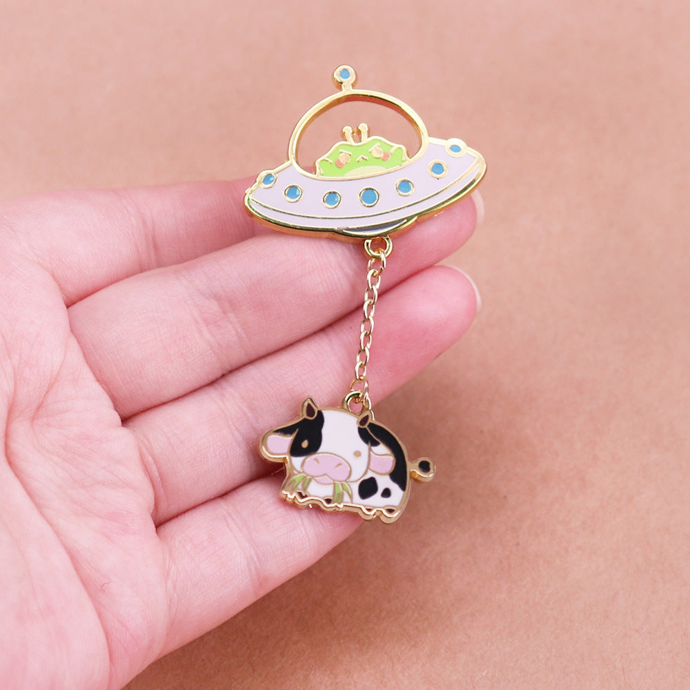 Alien Frog Spaceship Pin