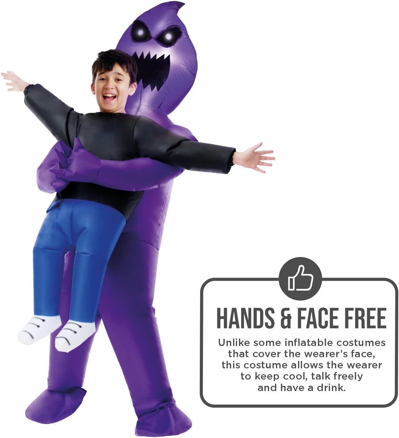 Light up Ghoul Inflatable Kids, Inflatable Alien Costume for Kids, Alien Carrying Kid Costume, Inflatable Scary Costume