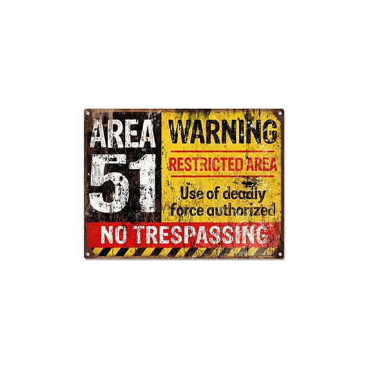 Alien Decoration - Area 51 No Trespassing Sign