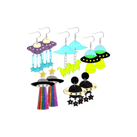 Alien Earrings Funky Dangle 5 Set