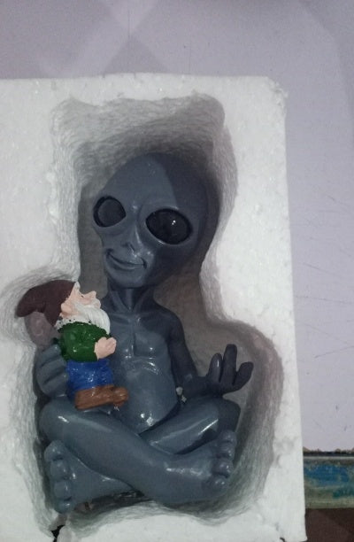 Alien and Dwarf Garden Statue