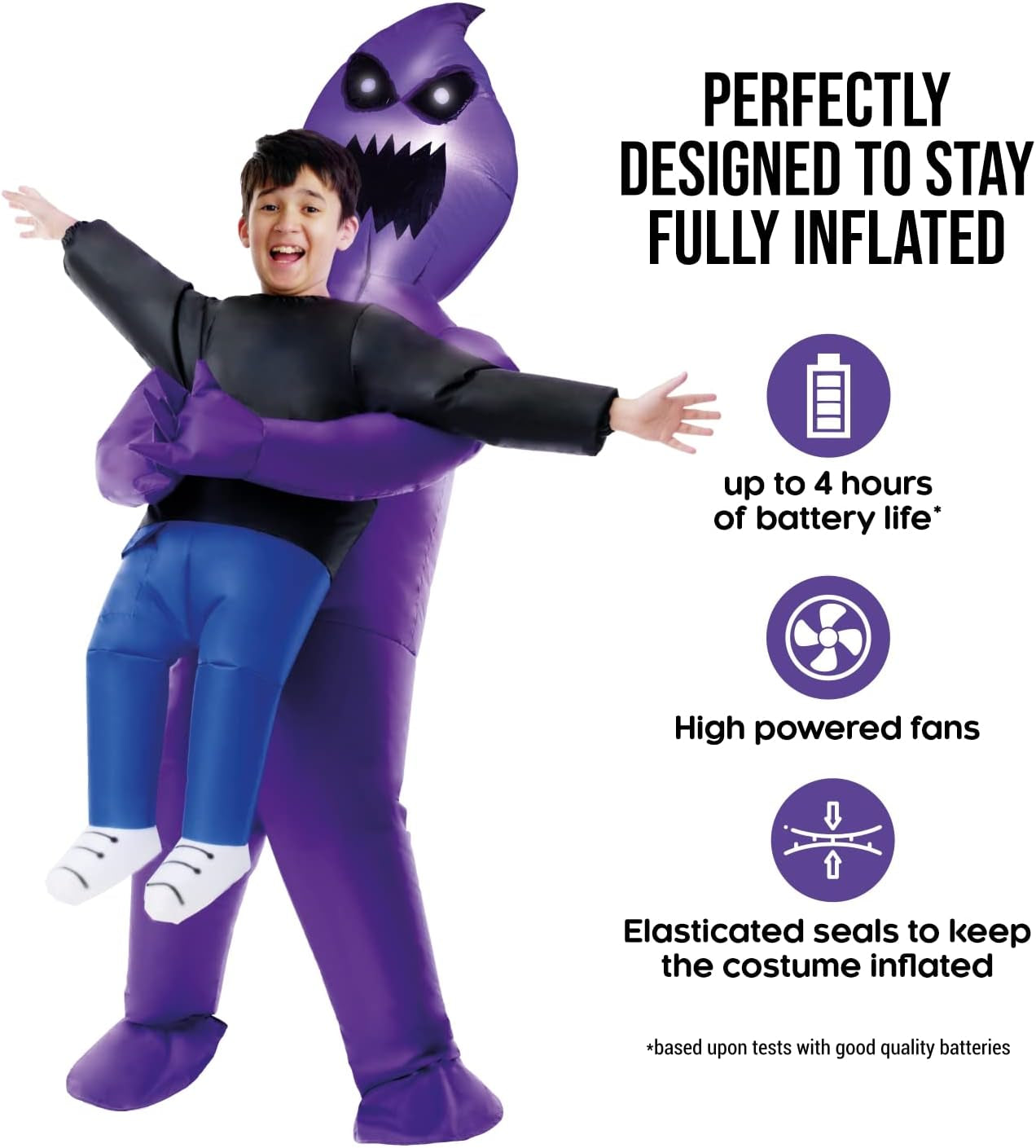 Light up Ghoul Inflatable Kids, Inflatable Alien Costume for Kids, Alien Carrying Kid Costume, Inflatable Scary Costume