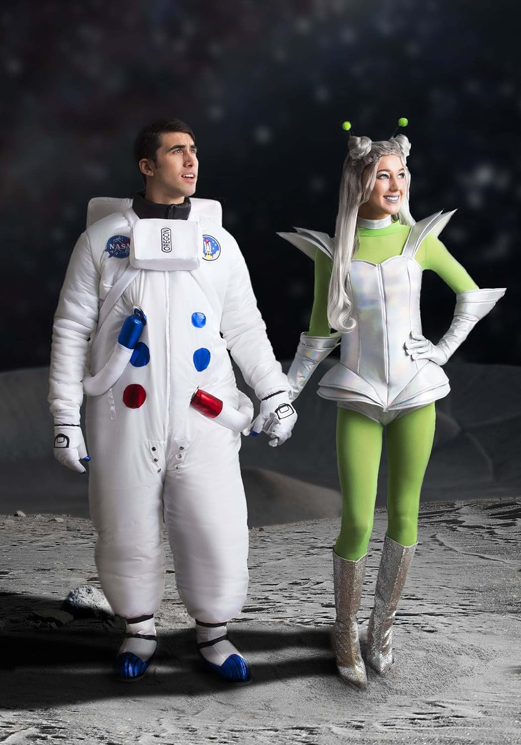 Adult Galatic Alien Babe-Extraterrestrial Halloween Outfit for Women, Prismatic Attire