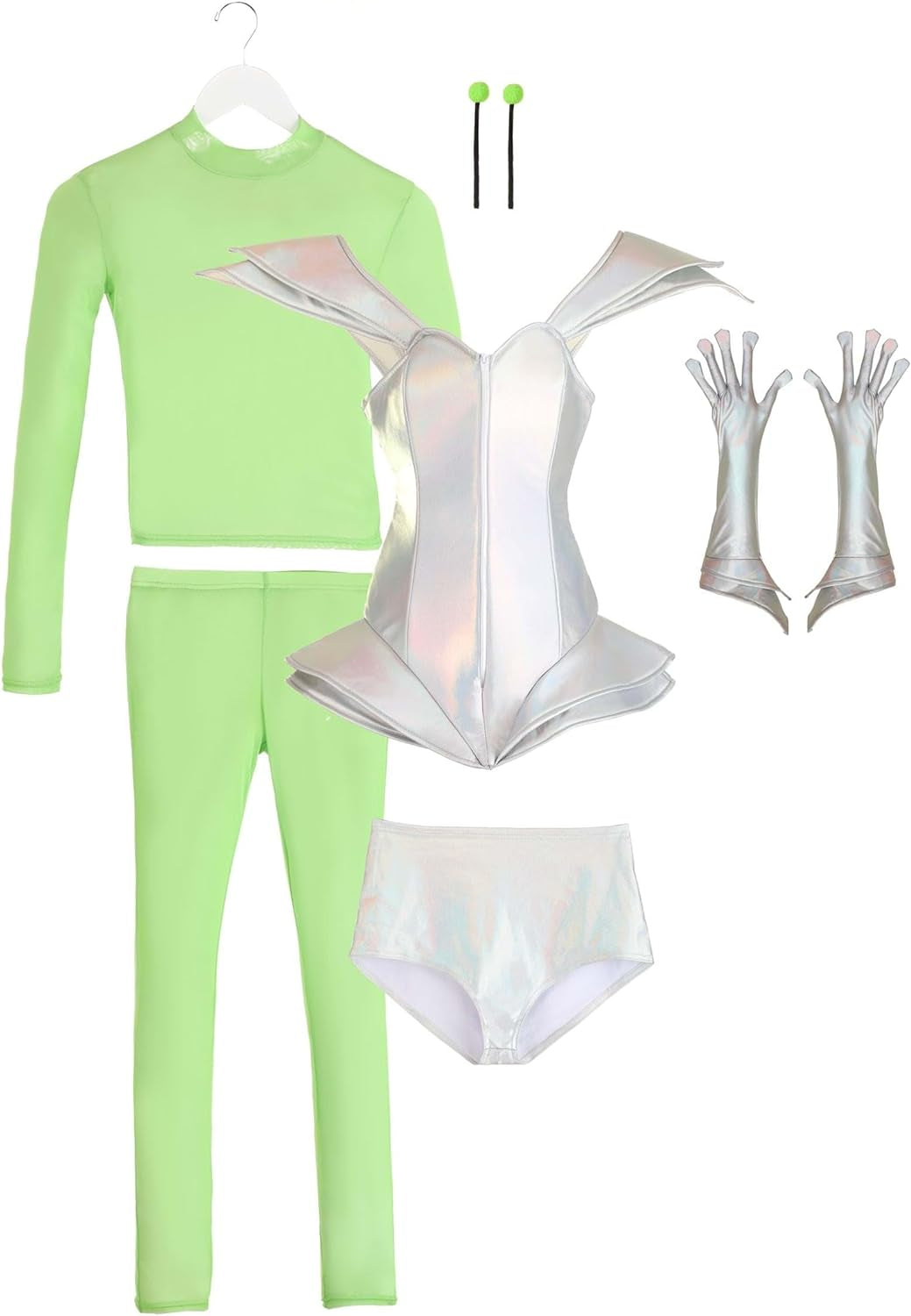 Adult Galatic Alien Babe-Extraterrestrial Halloween Outfit for Women, Prismatic Attire