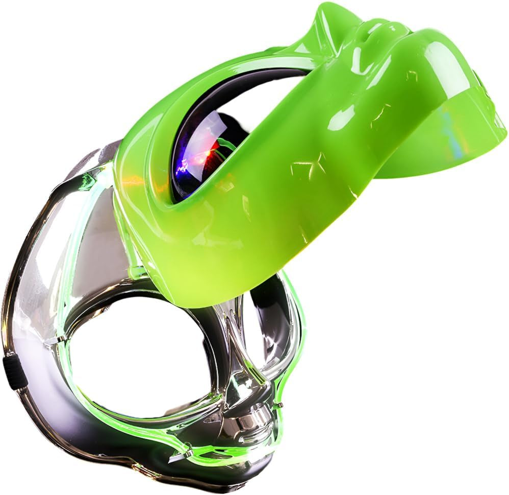 8 Inch Light-Up Flip Green Alien Mask, One per Order