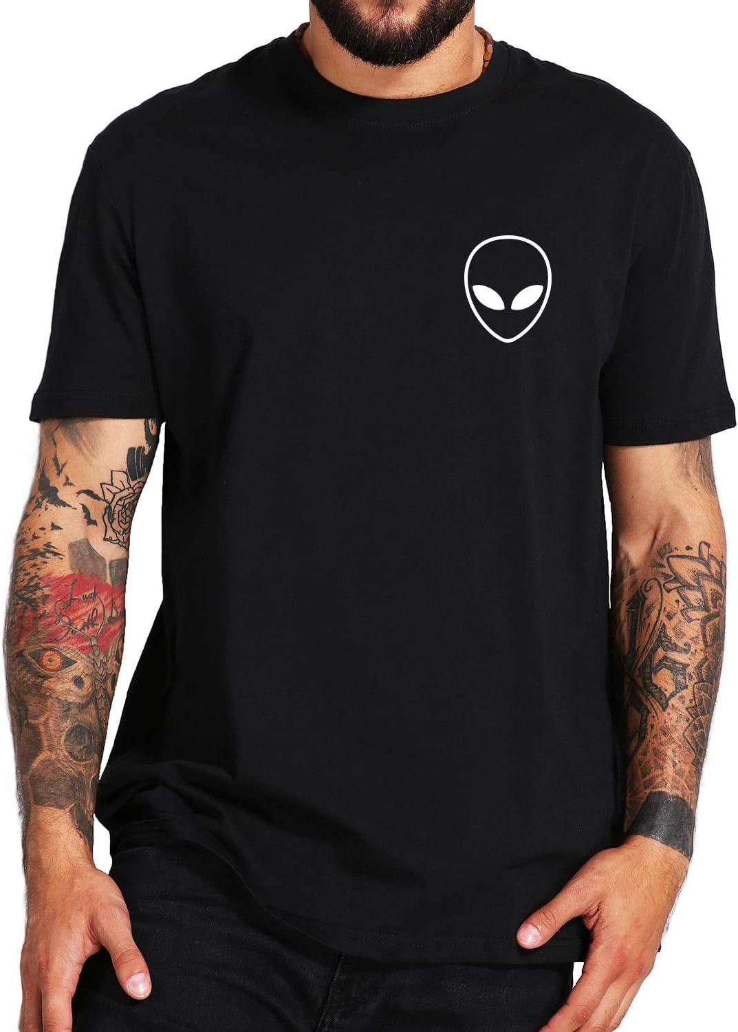 Men Women Funny Graphic UFO Alien T Shirt