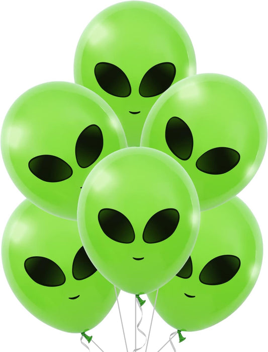 65Pcs Alien Balloons Green Alien Party Latex Balloons UFO Balloons Outer Space Aliens Decorations for Birthday Party Baby Shower Supplies Home Backdrop Decorations