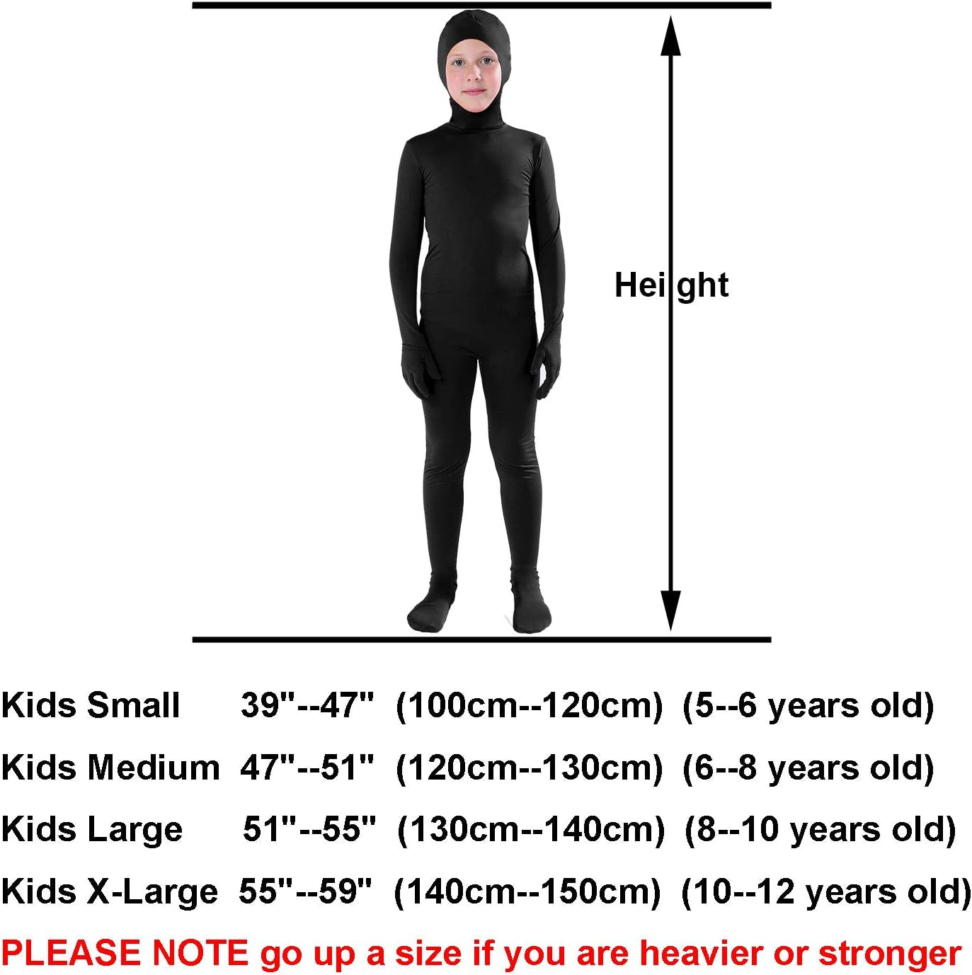 Kids Costume Open Face Spandex Stretch Zentai Child Suit