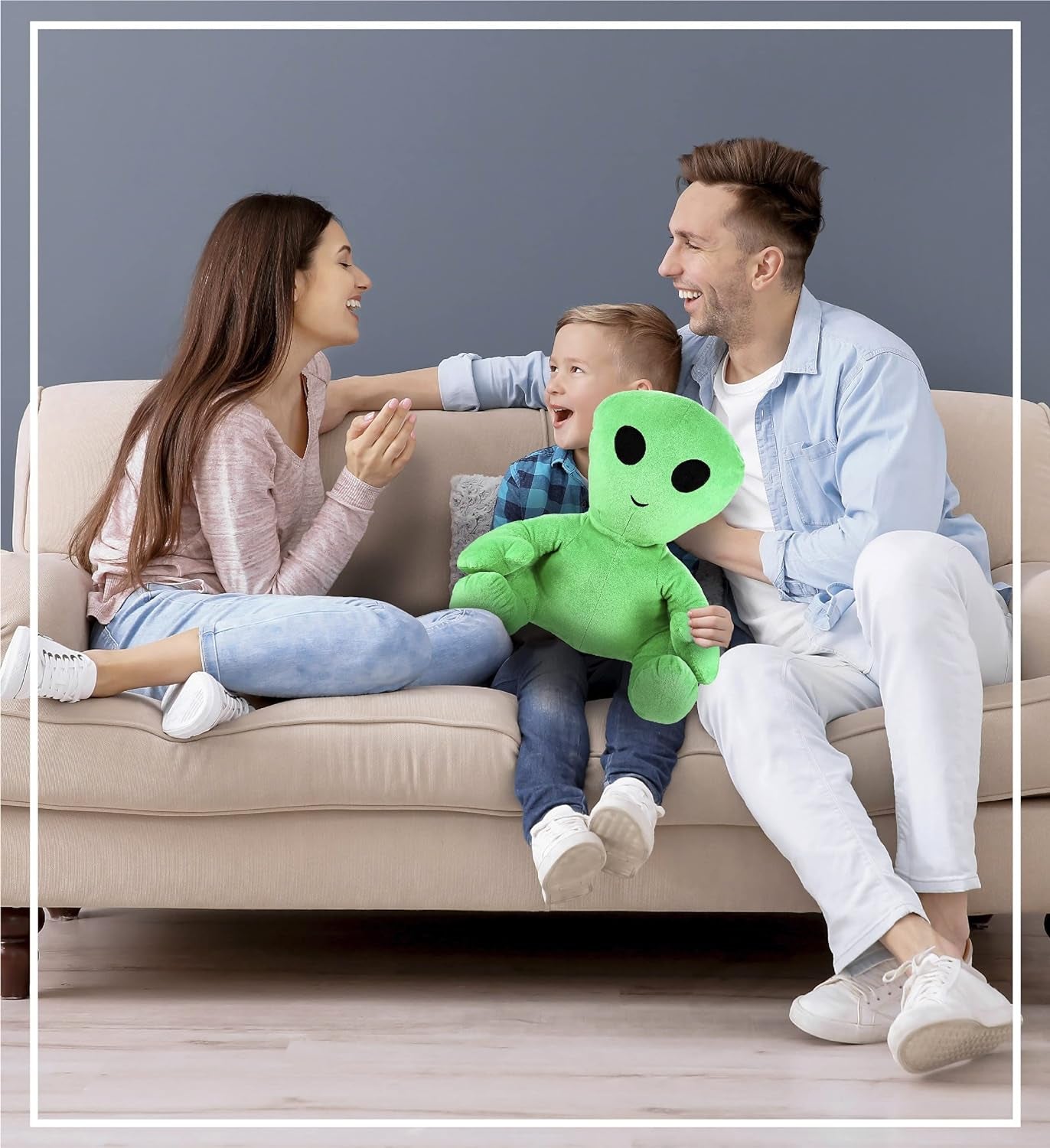 Plush Alien Stuffed Toy – Soft Huggable Green Alien, Adorable Space Creature Plushie Toy, Cute Weird Cuddle Gifts Toy for Kids and Adults - 18 Inches