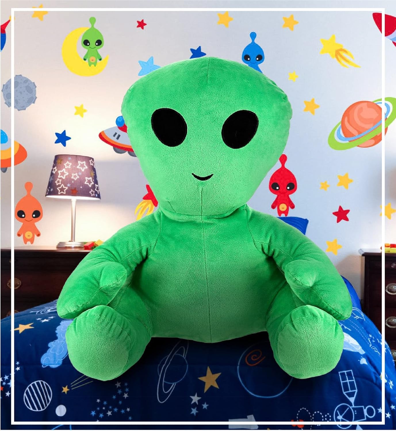 Plush Alien Stuffed Toy – Soft Huggable Green Alien, Adorable Space Creature Plushie Toy, Cute Weird Cuddle Gifts Toy for Kids and Adults - 18 Inches