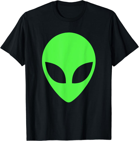 Green Alien Head 90'S Style Funny Alien T-Shirt