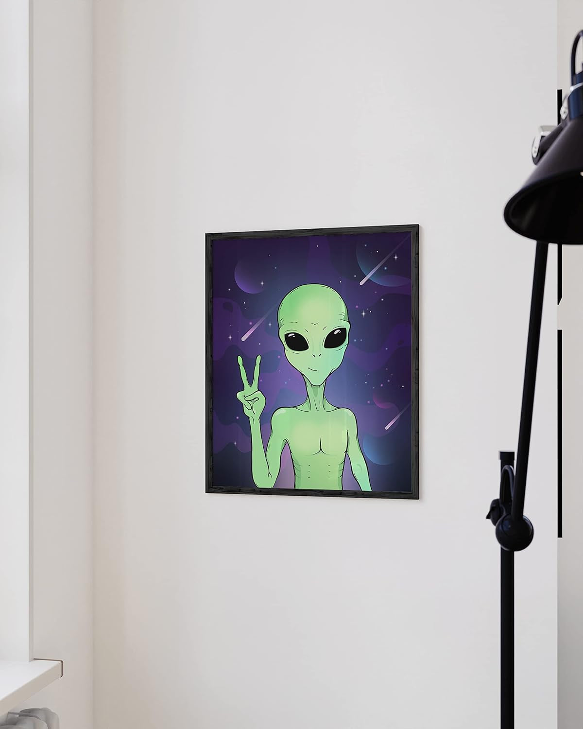 Trippy Alien Poster & Alien Decor - Edgy Posters Trippy Wall Posters Alien Wall Decor & Trippy Posters for Room Aesthetic Trippy Posters for Stoners UNFRAMED 12"X16"