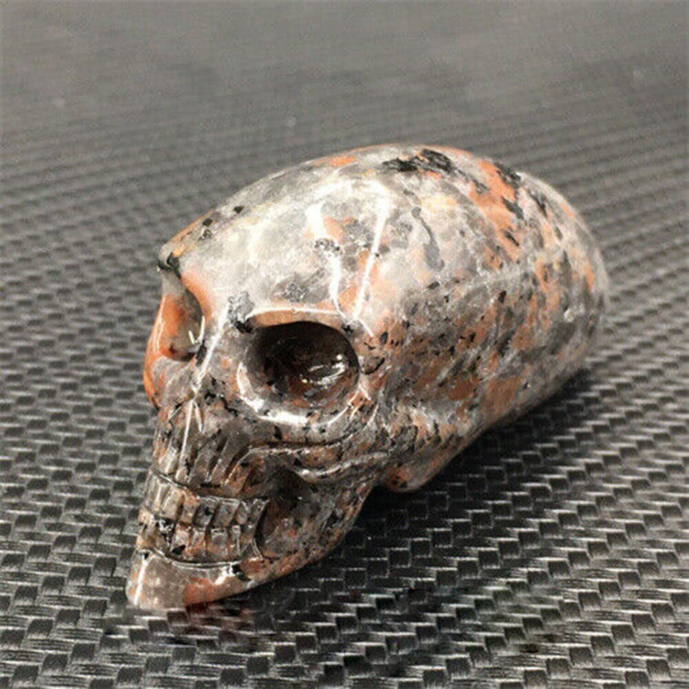 TOP! 45G+ Natural Yooperlite Alien Skull Quartz Carved Crystal Gift Reiki 1PC