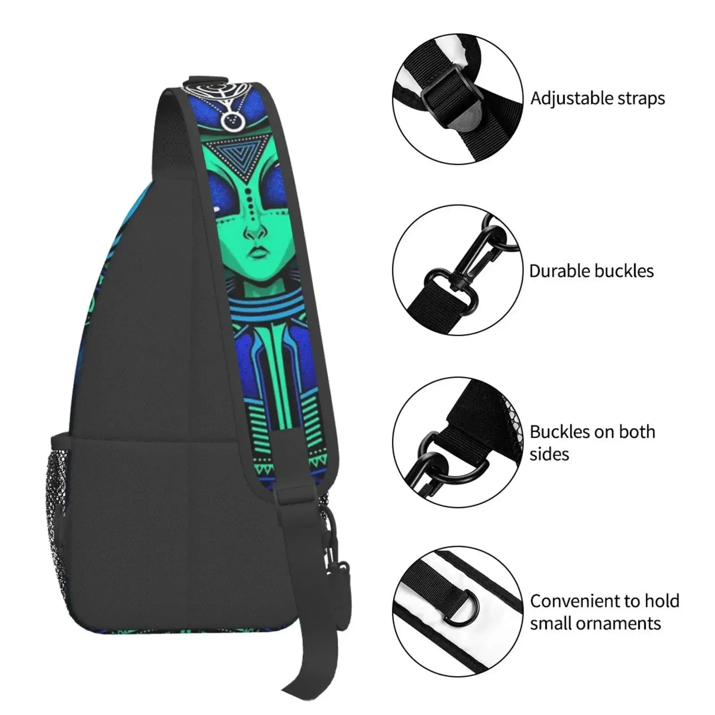 Eye- Catching Alien Sling Backpack 