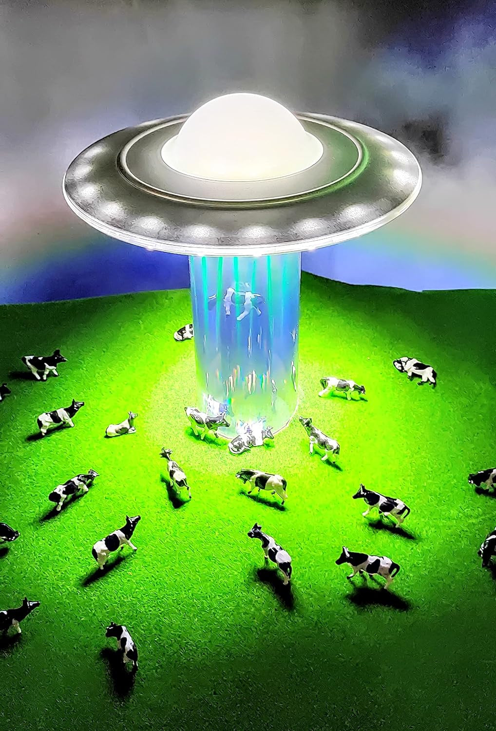 Cow Abduction UFO Lamp