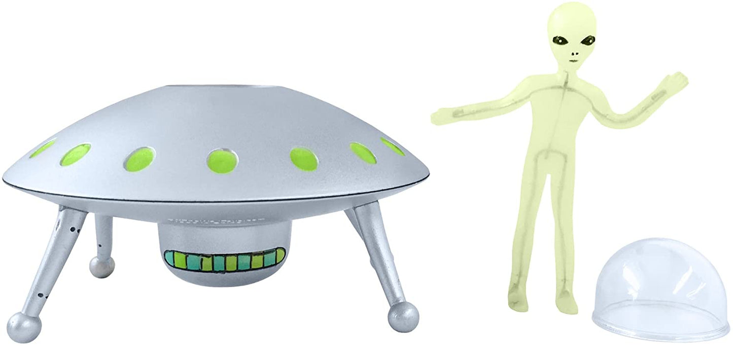 UFO Saucer Alien Toy - Glowing Aliens Included