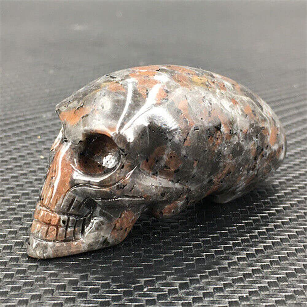 TOP! 45G+ Natural Yooperlite Alien Skull Quartz Carved Crystal Gift Reiki 1PC