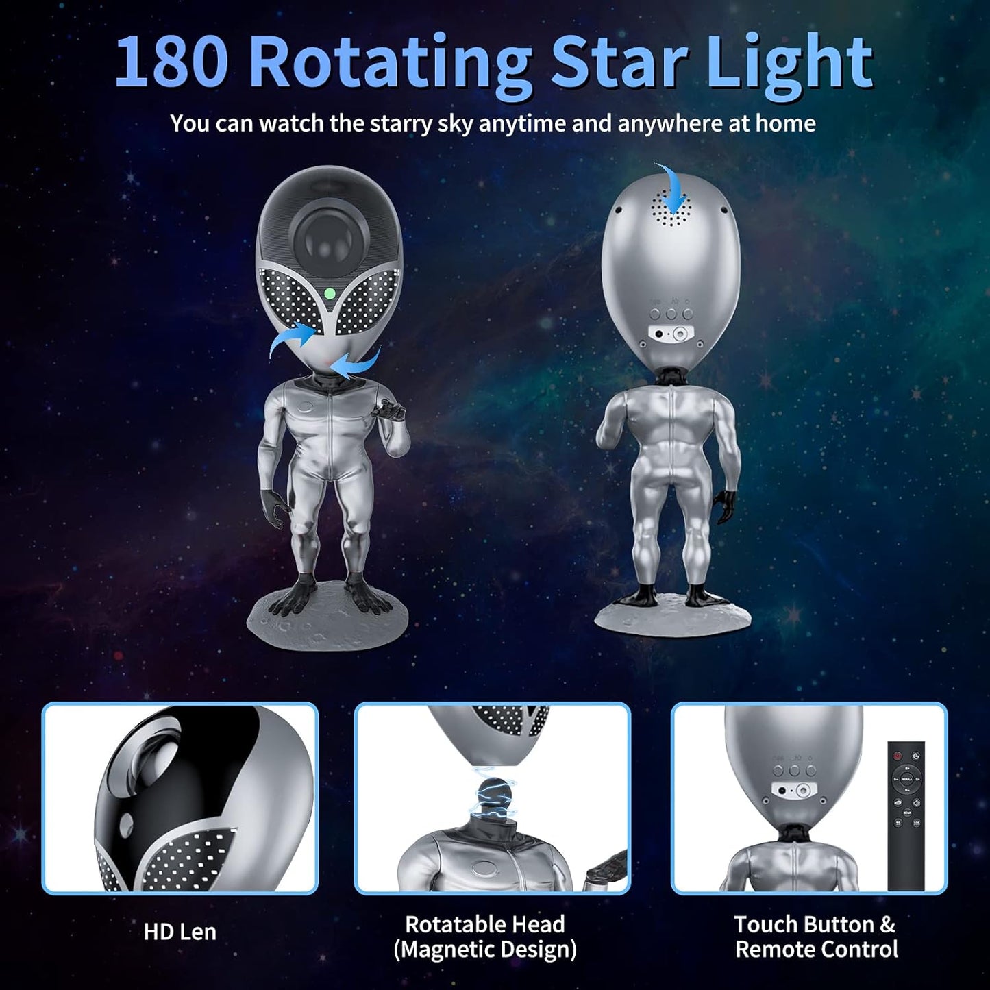 Star Projector, Aliens Galaxy Projector for Bedroom, Starry Nebula LED Lamp with Timer and Remote, Aliensun Night Light Projector for Kids Adults Gaming Room, Home Theater and Room Decor