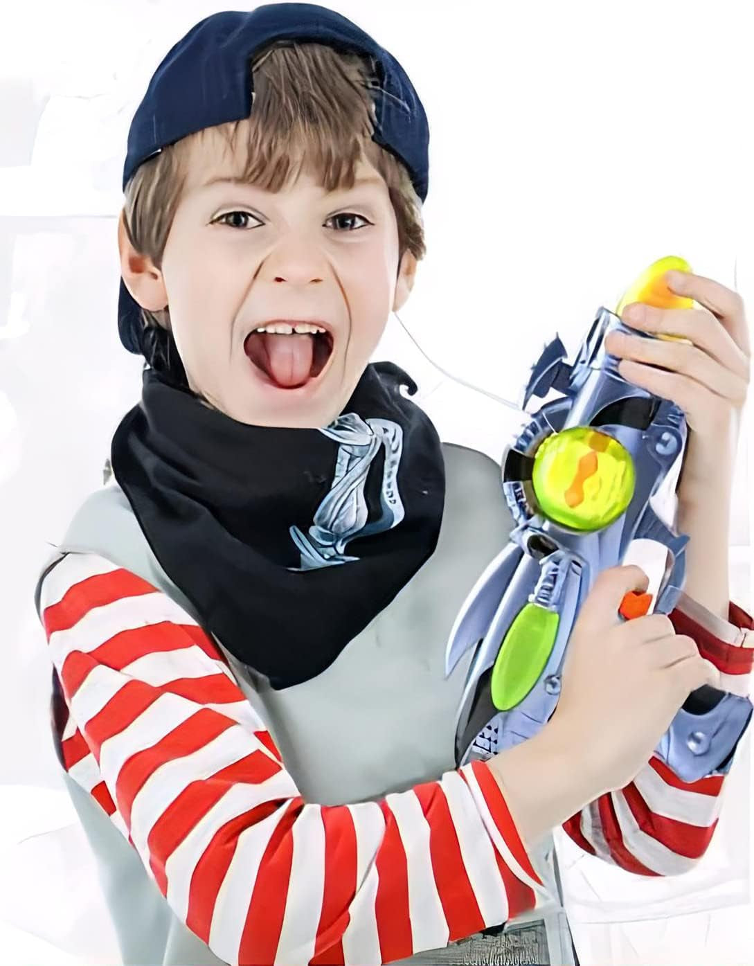 Electric Toy Space Gun, Galactic Infinity Alien Blaster Pistol for Kids Pretend Play with Flashing LED Lights and Blasting Laser FX Sounds (Style 1)