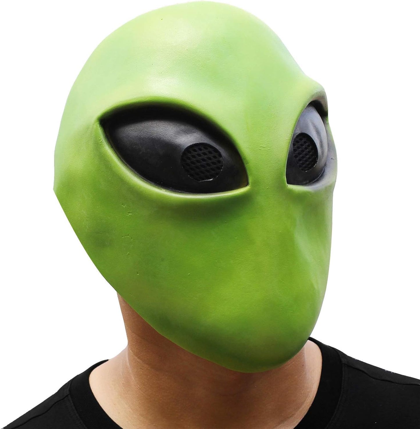 Green Alien Head Mask Cool Latex Costume Mask for Party Halloween Dressing Up