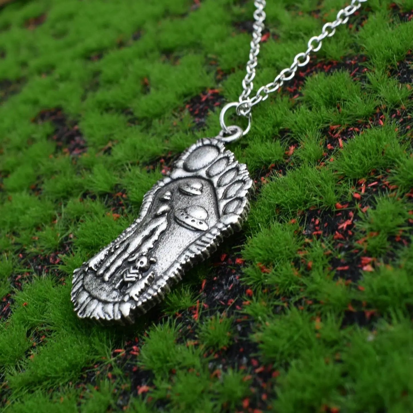 Guardians of the Unknown: Bigfoot & Alien Cosmic Pact Necklace